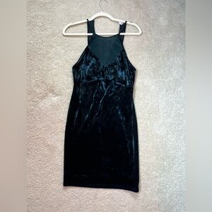 Free People, Emerald Velvet Mini Dress, Size Med